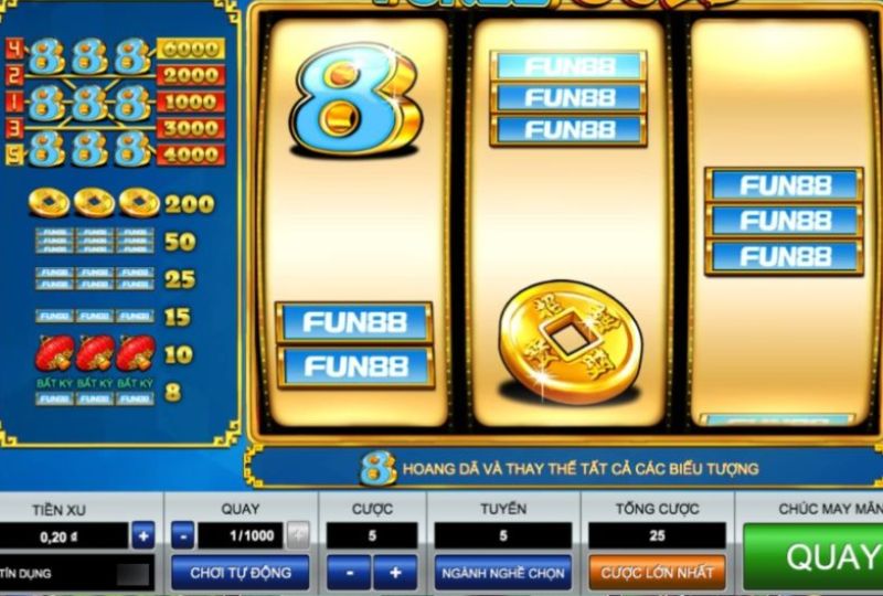 Sảnh game slot Fun88 mang đến không gian chơi vô hạn và xanh chín